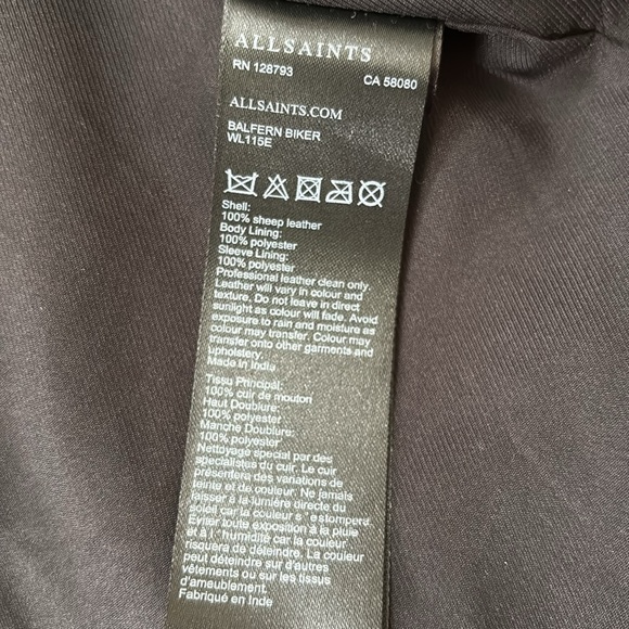 ALLSAINTS Balfern Biker Leather Jacket - Picture 6 of 8